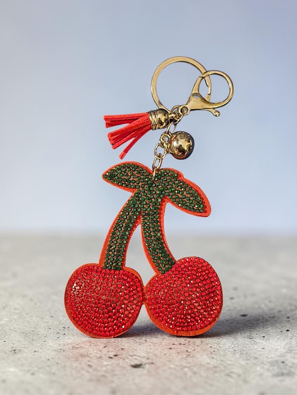 Rockin' Cherries Zip Wallet & Bling Cherry Bag Charm Keychain Set - Picture 6 of 8